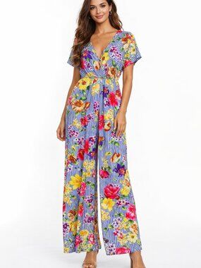 Colorful Summer floral jumpsuit